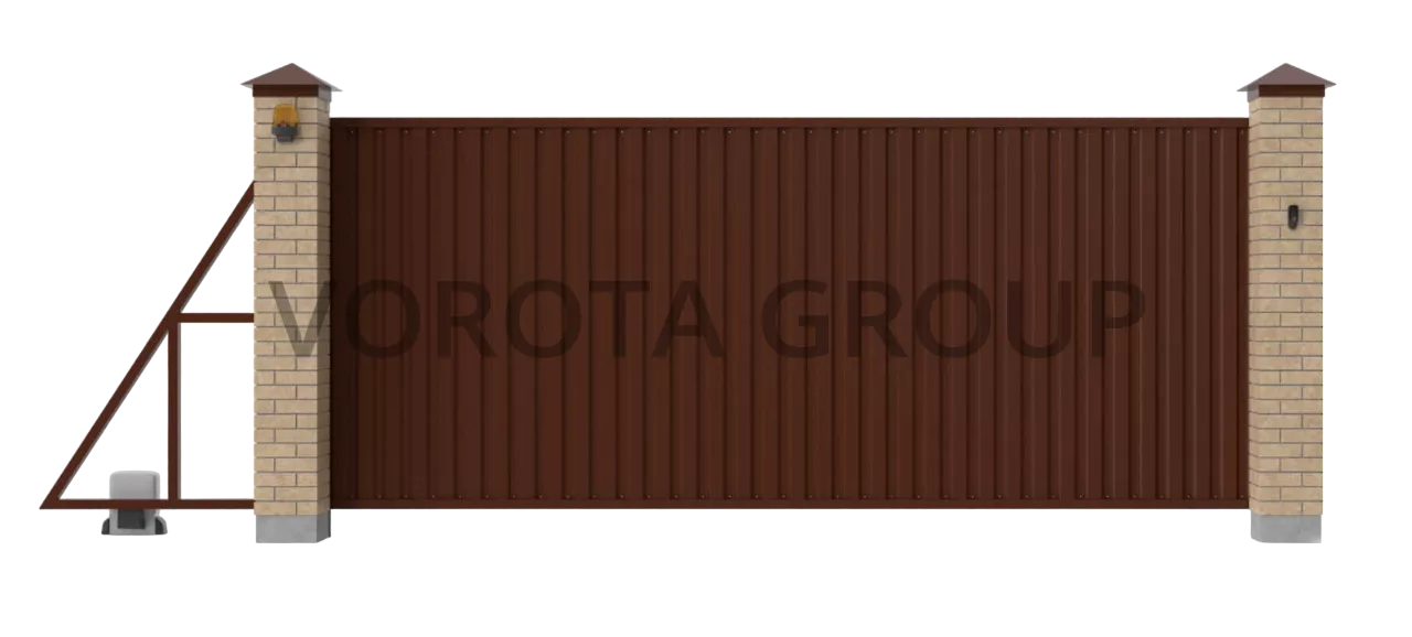 Откатные ворота из профнастила Doorhan для дома 4000x2100