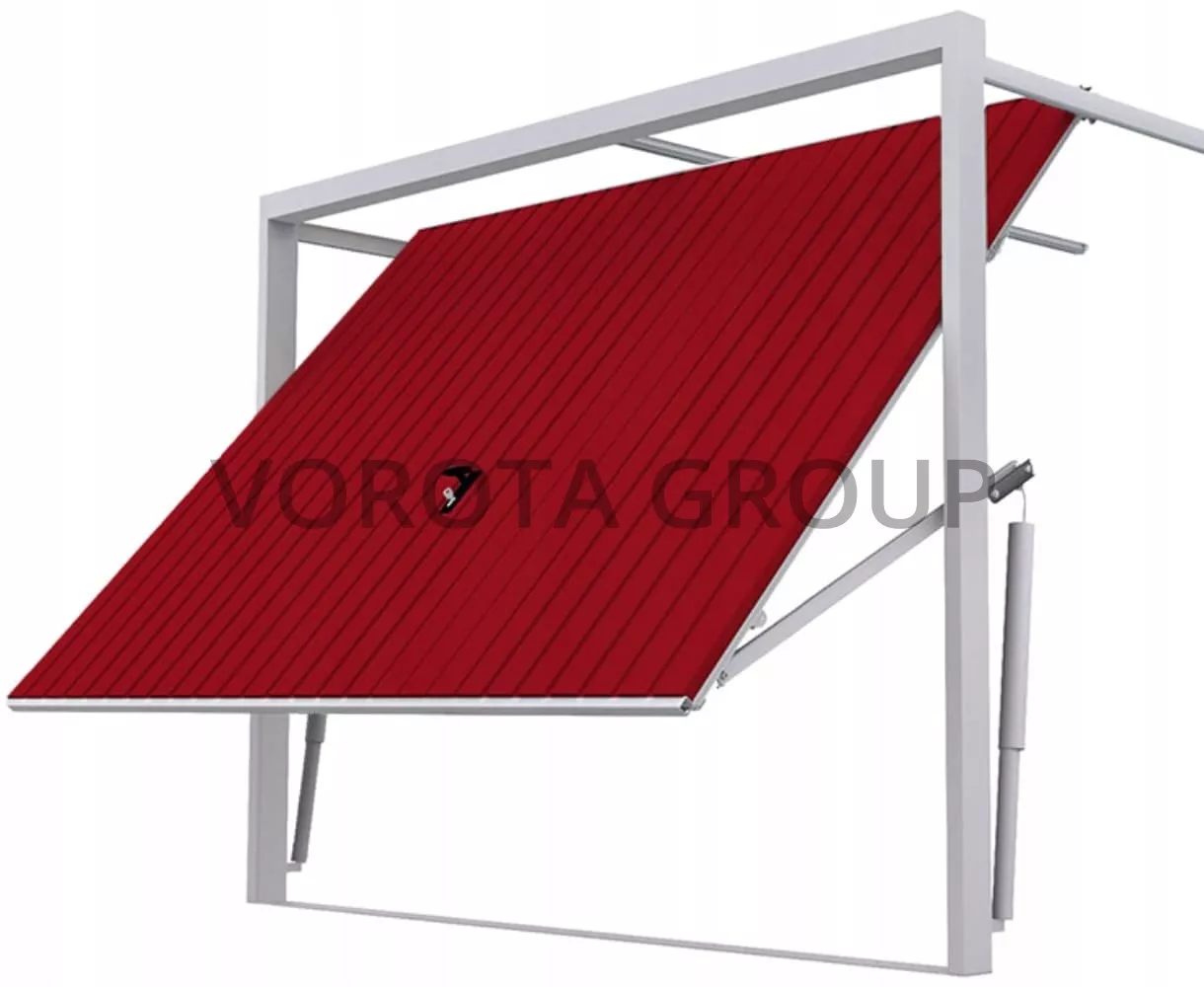 Подъемные гаражные ворота секционные Alutech красного цвета 2100x2100