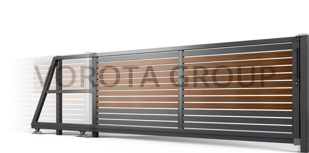 Откатные ворота Doorhan из сэндвич-панелей двух цветов 3900x2000