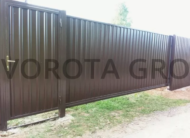 Откатные ворота на винтовых сваях широкие 1600х4000