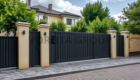Откатные ворота Alutech с евроштакетником 1700х3800