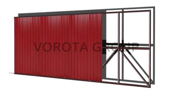 Автоматические откатные ворота Doorhan красные 2100x1900
