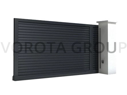 Откатные противопожарные ворота 3500x2000 коричневые